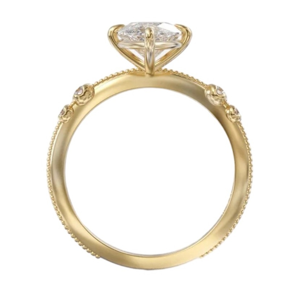 Dainty Set 1 Carat Marquis Cut Simulated Diamond Ring - Picture 8 of 9